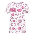 thumbnail image 5 of Ounisa T-Shirts Graphiques Cœur d'Amour Mignons pour Femmes Coupe Ample Manches Courtes, 5 of 5