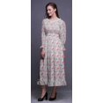 thumbnail image 3 of Bimba Robe Maxi à Volants pour Femmes, Florale, Manches Bishop, Col Rond, Taille Smockée - X-Grand, 3 of 5
