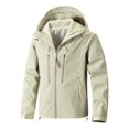 thumbnail image 2 of RXIRUCGD Manteau Veste Mode Ajustée à Capuche à Cordon avec Coutures pour Homme, Kaki, Taille : L, 2 of 8