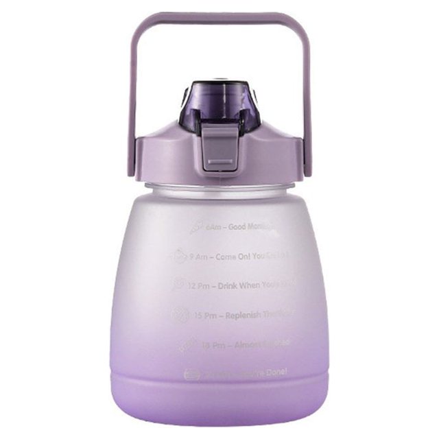 Portable Water Bottle BPA-Free 1400ML Drinking Bottle with Time Markings
