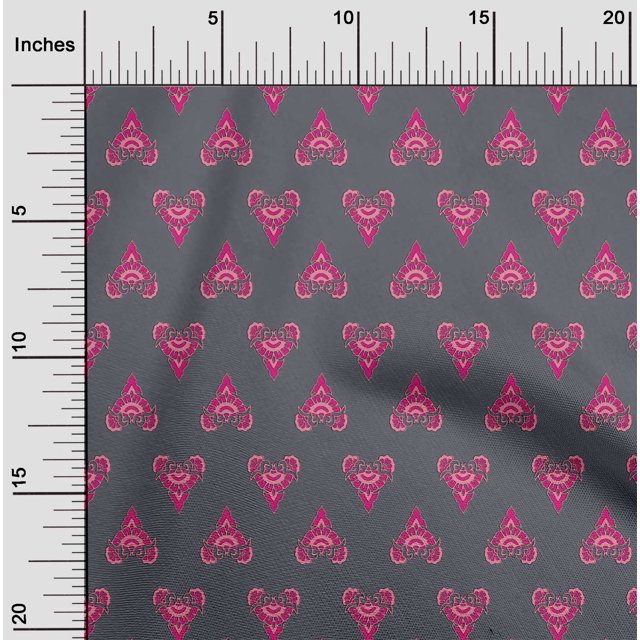 oneOone Cotton Silk Fabric Floral Block Print Sewing Fabric BTY 42 Inch Wide