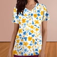 thumbnail image 2 of Pisexur Womens Scrub Tops Boasting Colorful Floral Prints Along With Short Sleeve Scrub Tops Suitable for Nursing Uniforms With Convenient Pockets, 2 of 4