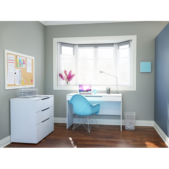 Arobas 2 Piece Home Office Set, White