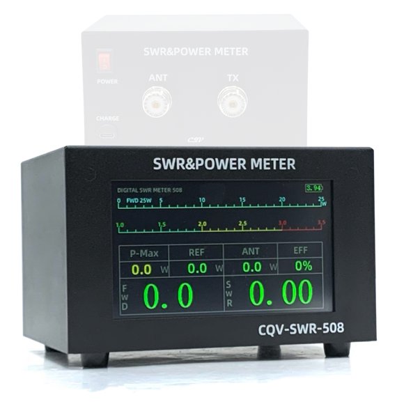 200W High Digital SWR Meter with 1.8-54Mhz Frequency 4.3 Inch IPS Color Display Auto Shut-off and Fine-Tuning Capabilities