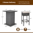 thumbnail image 3 of Costway Ensemble de 5 Pcs de Table de Bar en Osier pour l'Extérieur avec Étagères de Rangement Cachées Table de Bar Tabourets, 3 of 10