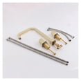 thumbnail image 4 of Gold Deck Mounted Installation Three Holes Double Handle Vanity With Sink, Cold And Hot Mixer Bathroom Faucet ,Versatile Features, 4 of 6