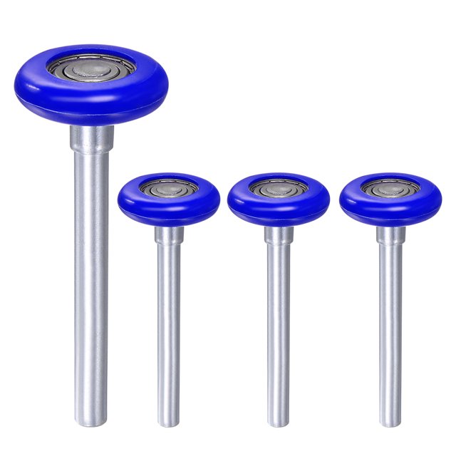 4 Pack 1.8" Blue Nylon Garage Door Rollers, 4.25" Long Stem, Blue