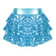 thumbnail image 2 of YONGHS Jupe Tutu à Paillettes pour Filles, Jupe de Danse à Volants, Robe de Ballet Bleu Clair 10, 2 of 5