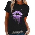 thumbnail image 1 of Birdeem Womens Fashion Printed Round Neck Short Sleeve T-Shirt Blouse Loose Tops, 1 of 5