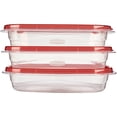 thumbnail image 4 of Contenants rectangulaires pour la conservation des aliments Rubbermaid TakeAlongs à emporter, couvercles rouge rubis, 950&nbsp;ml (4&nbsp;tasses), paquet de 3, 4 of 8
