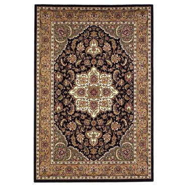HomeRoots 353610 3 ft. 3 in. x 4 ft. 11 in. Polypropylene Black & Beige Area Rug