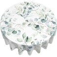 thumbnail image 4 of Spring Leaf Floral Sage Green Tablecloth Round 60 Inch Ruitic Watercolor Table Cloth Waterproof Fabric Farmhouse Green Grey Leaves Tablecloths Decorative for Holiday Home Party, 4 of 5