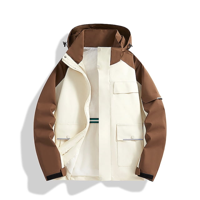 RXIRUCGD Manteau Veste Mode Ajustée à Capuche à Cordon avec Coutures pour Homme, Blanc, Taille : 3TG