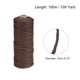 thumbnail image 2 of Unique Bargains Cotton Rope Twine String Twisted Braided Cord, Brown 100m/109 Yard for Wall Hanging, Macrame Knotting, 2 of 7