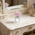 thumbnail image 4 of Glass Crystal Flower Vase Ornament, Sparkly Floral Figurine for Home or Car Decor, 10.4 x 6.9 x 6.9 cm, Multicolor, 1 pc, 4 of 6