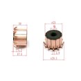 thumbnail image 3 of 1Pc 9×23×17.5(18) Mm 12P Teeth Copper Hook Type Electrical Motor Commutator, 3 of 7