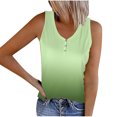 thumbnail image 1 of Tank Top for Women Womens Striped Round Neck Button Elastic Tank Top, 1 of 5