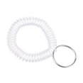 thumbnail image 1 of Unique Bargains Porte-Clés Spirale Extensible en Plastique à Ressorts de Poignet, Blanc Transparent, Lot de 6, 1 of 5