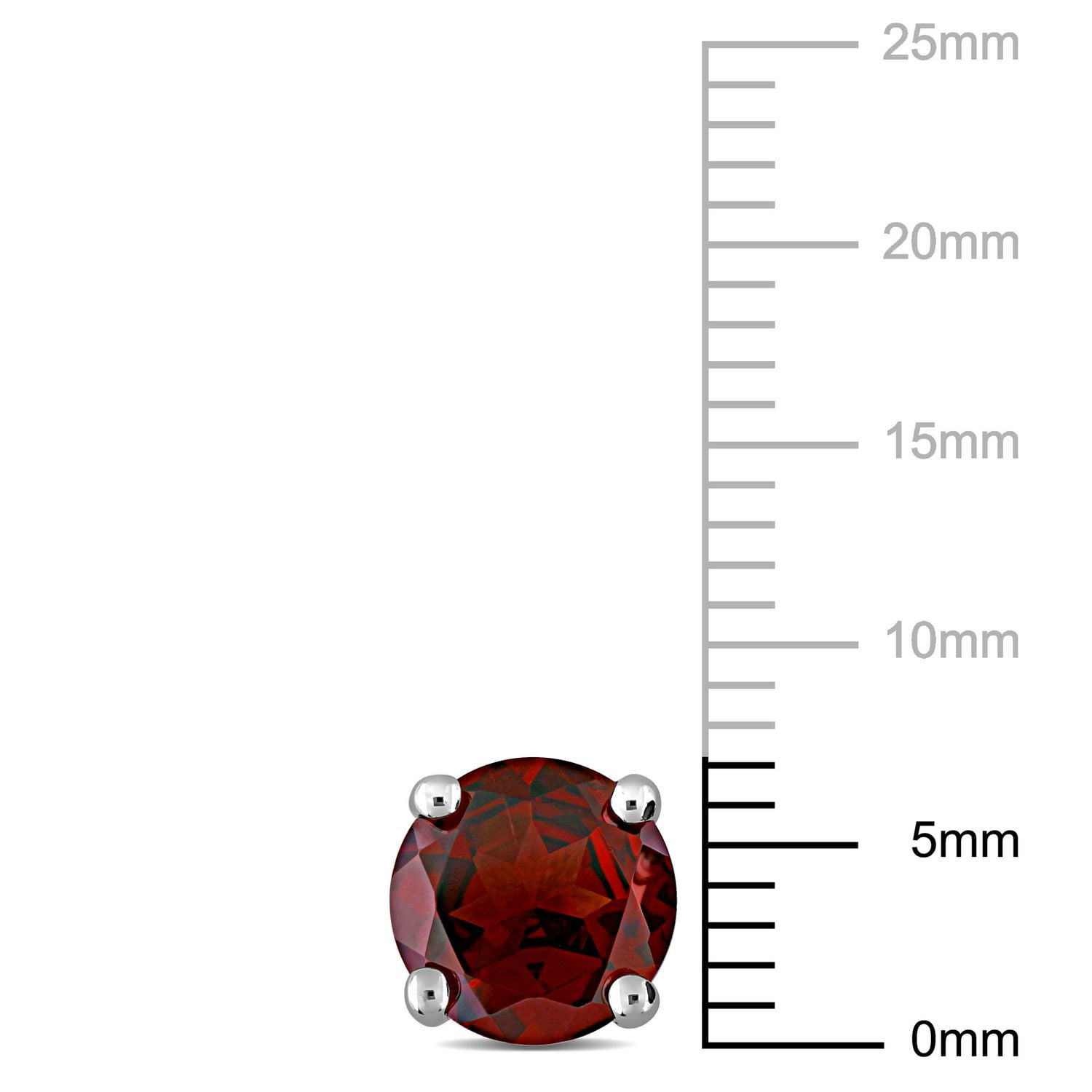 Miabella 3 1/5 Carat T.G.W. Garnet Sterling Silver Solitaire Stud Earrings