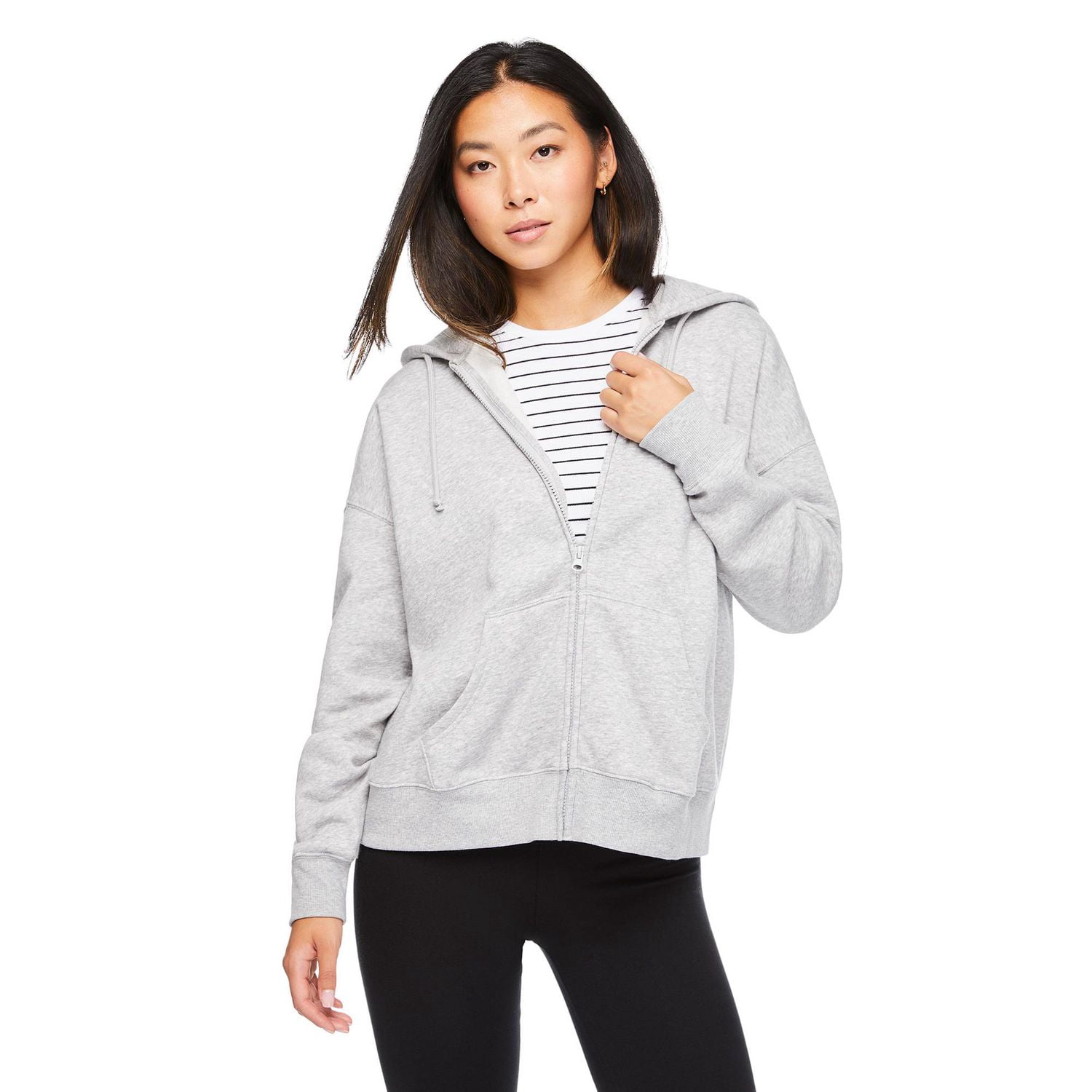 No Boundaries Women's Oversized Zip-Up Hoodie
