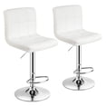 thumbnail image 1 of Costway Set of 2 Adjustable Bar Stools PU Leather Swivel Kitchen Counter Pub Chair White, 1 of 10