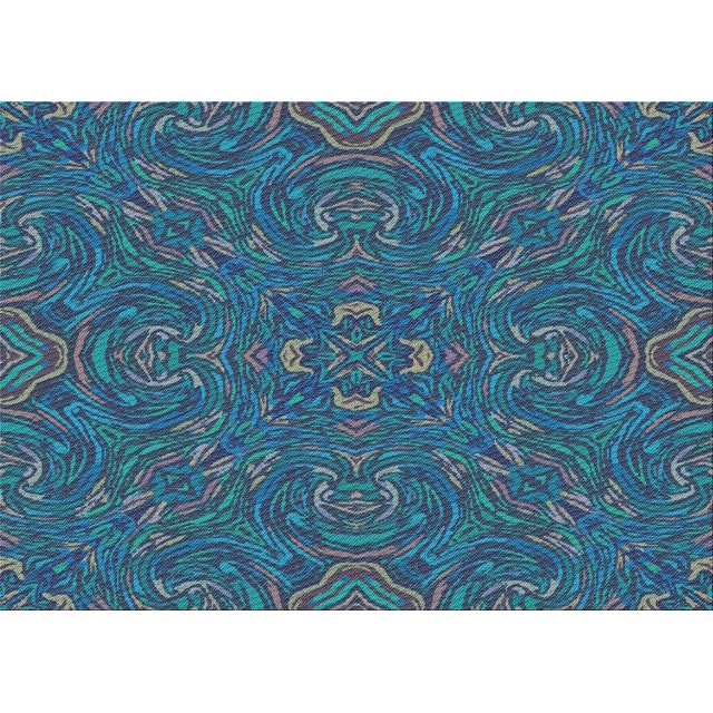 Ahgly Tapis Rectangulaire Lavable en Machine Intérieur Transitionnel Bleu Lierre, 3 Pieds x 5 Pieds