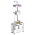 thumbnail image 1 of Freestanding Toilet Paper Holder Toilet Tissue Rack Scroll Stand Roll Dispenser with Storage Shelf Reserve for Phone Tablet Magazine Bathroom Organizer Bath Tissue Organizer (Silv, 1 of 7