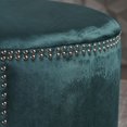thumbnail image 4 of Julie Studded Teal Velvet Ottoman, 4 of 5