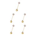 thumbnail image 3 of Transemion 1/2/3/5 Cartoon Adorable Restaurant Hotel Tableware Portable Washable Stainless Steel Stirring Mixing Dinnerware Cake Flatware Candy Spoon Rainbow 5PCS, 3 of 6