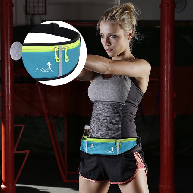 EGNMCR Ceinture de Course avec Porte-Bouteille d'Eau Sac Banane de Sport Sac de Taille pour Hommes et Femmes Ceinture de Sport avec Fermeture Éclair pour Course Randonnée Escalade,