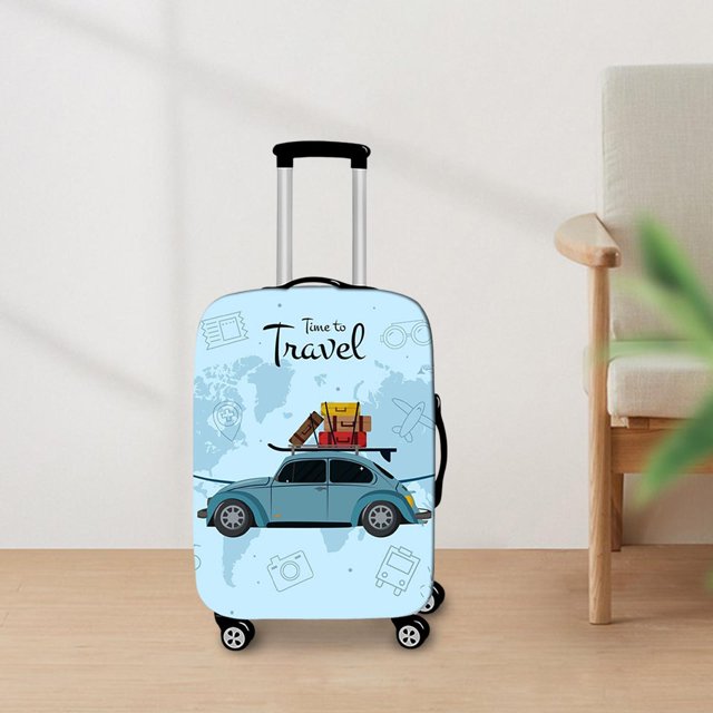 Elastic Luggage Cover Anti Scratch Spandex Suitcase Protector for Holiday Blue 18-20inch