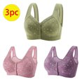 thumbnail image 2 of Timegard 3pc Plus Size Bras for Women Front Closure Button Full Support Bralette Comfort Seniors Bras, 2 of 6