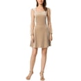 thumbnail image 2 of INSPIRE CHIC Robe en Velours pour Femme Col Carré Manches Bouffantes en Maille Étoile Robe de Soirée Bal L Kaki Foncé, 2 of 6