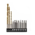 thumbnail image 1 of WorkPro Drill And Bit Set-11 Piece,Titanium Coated HSS Drill Bit, Cr-V Screwdriver Bit, 1 of 8