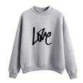 thumbnail image 1 of CEHVOM Femmes Mode Décontractée Imprimé Col Rond Ample Manches Longues Hauts Courts Blouse Chandails Sans Capuche Liquidation, 1 of 5