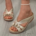 thumbnail image 2 of Mepaouo Womens Sandals Dressy Summer Low Wedge Flip Flops Comfortable Walking Beach Slip on Slides, 2 of 7