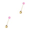 thumbnail image 3 of Transemion 1/2/3/5 Cartoon Adorable Restaurant Hotel Tableware Portable Washable Stainless Steel Stirring Mixing Dinnerware Cake Flatware Candy Spoon Pink 2PCS, 3 of 6