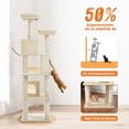 thumbnail image 3 of PAWZ Road 71" Large Cat Tree Multi-Level Cat Tower with 6 Scratching Posts for Indoor Pet Beige, 3 of 13