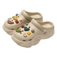thumbnail image 4 of MIASHUI Platform Clogs Womens Lightweight Outdoor Garden Shoes Beach Slippers Sandals,Khaki,8, 4 of 4