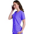 thumbnail image 3 of Landau Essentials Haut d'Uniforme à Boutons-Pression pour Femme, Coupe Classique Décontractée, Col en V, 4 Poches, 3 of 6