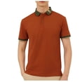 thumbnail image 3 of Sentmoon Mens's Blouses & Button-Down Shirts Plus Size Loose Turndown Collar Short Sleeve Breathable Blouses Solid Color Basic Tops Fashion for Business Travel Red L, 3 of 6