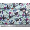 thumbnail image 2 of Soimoi Velvet Fabric Floral & Cock Watercolor Decor Fabric Printed Yard 58 Inch Wide, 2 of 3