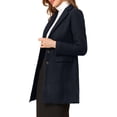 thumbnail image 4 of INSPIRE CHIC Manteaux pour Femmes Revers Cranté Manches Longues Simple Boutonnage Automne Hiver Caban TP Bleu Foncé, 4 of 7