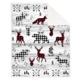 thumbnail image 1 of Safdie & Co. Premium Ultra Soft Throw Blanket with Sherpa Reverse Buffalo Plaid Animals, 1 of 1