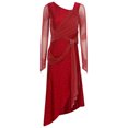 thumbnail image 1 of vastwit Women Latin Dance Costume Rhinestone Shiny Tango Rumba Cha Cha Ballroom Prom Dress Burgundy XXL, 1 of 7
