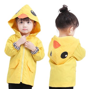 Manteau de Pluie Duck pour Tout-Petit Garçon Fille, Imperméable Mignon à Motif Dessin Animé, Chandail à Capuchon, Manteau pour Enfants, Tenue d'Automne Hiver