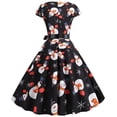 thumbnail image 4 of Jsaierl Robe de Noël pour Femmes à Manches Longues, Col en V, Plissée, Robes de Bal avec Ceinture, Robe Évasée 2024 pour l'Hiver, Vacances, Cocktail, Fête, 4 of 9