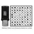 thumbnail image 1 of Printtoo Personalized Stationery Theme Icons Round Rubber Stamp Self Inking Stamper 12 mm-Black, 1 of 1
