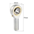 thumbnail image 2 of Unique Bargains Lot de 2 Roulements d'Extrémité de Tige Sphérique POS14, Alésage de 14 mm, Roulement d'Articulation Auto-Lubrifié, Filetage Mâle Main Droite M14x2.0, 2 of 6