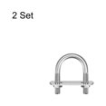 thumbnail image 3 of Unique Bargains Rond U-Bolts 2 Ensembles 24mm (0.94 ') Largeur Intérieure 42mm Longueur M6 304 Acier Inoxydable avec Rondelles et Plaques d'Écrous, 3 of 5